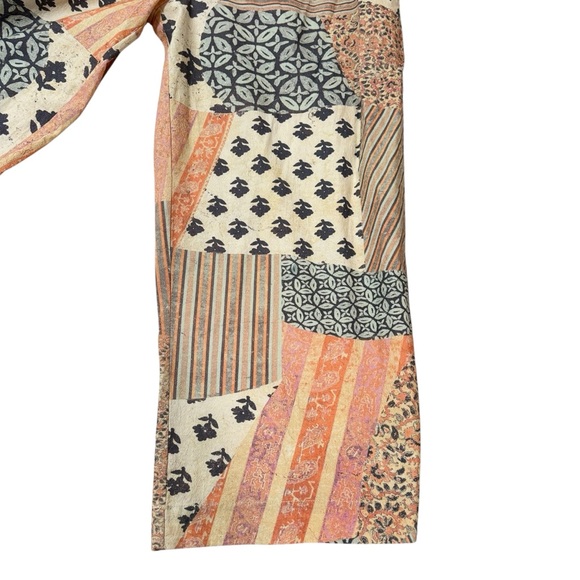Free People Women’s Block Party Summer 1pc Patchwork Print Pants Size Medium - Picture 5 of 9